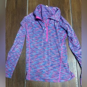 Under Armour Pink & Blue Space-Dyed Half-Zip Hooded Pullover
